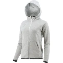 Women's Henry Fleece Full Zip Hoodie Grey -underwear Zone henry16 fz flc hoodie wmns marl grey 1