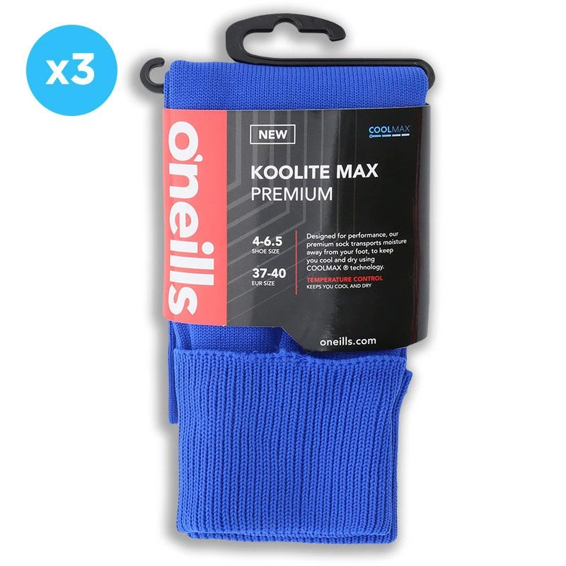Men's Koolite Max Premium Sports Socks 3 Pack Royal 3 Men's Koolite Max Premium Sports Socks 3 Pack Royal - Image 3