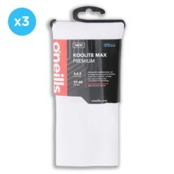 Men's Koolite Max Premium Sports Socks 3 Pack White -underwear Zone kmpr s01 0 gen whxxxx adlt p3 1 1