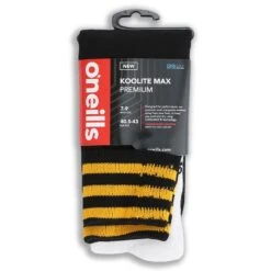 Koolite Max Premium Sports Socks Bars Black / Amber -underwear Zone kmpr s02 0 gen bkamxx adlt p3 1