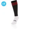 Kids' Koolite Max Premium Sports Socks 3 Pack Black / Red