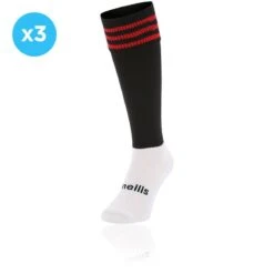 Kids' Koolite Max Premium Sports Socks 3 Pack Black / Red