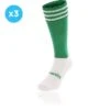 Kids' Koolite Max Premium Sports Socks Bars 3 Pack Green / White
