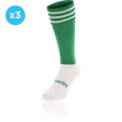 Kids' Koolite Max Premium Sports Socks Bars 3 Pack Green / White