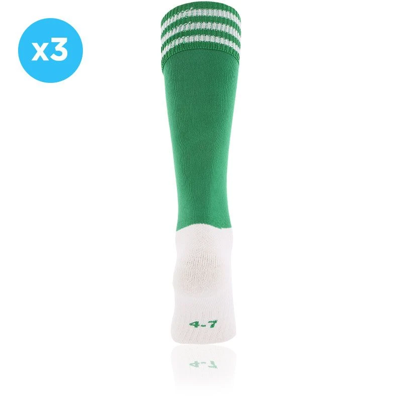 Kids' Koolite Max Premium Sports Socks Bars 3 Pack Green / White 2 Kids' Koolite Max Premium Sports Socks Bars 3 Pack Green / White - Image 2