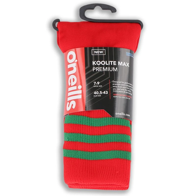 Koolite Max Premium Sports Socks Bars Red / Green 3 Koolite Max Premium Sports Socks Bars Red / Green - Image 3