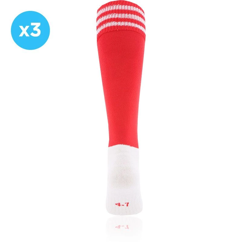 Men's Koolite Max Premium Sports Socks Bars 3 Pack Red / White 2 Men's Koolite Max Premium Sports Socks Bars 3 Pack Red / White - Image 2