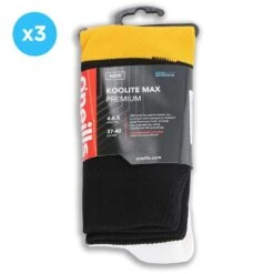 Kids' Koolite Max Premium Sports Socks Hoops 3 Pack Black / Amber -underwear Zone kmpr s03 0 gen bkamxx adlt p3 2