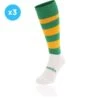 Kids' Koolite Max Premium Sports Socks Hoops 3 Pack Green / Amber