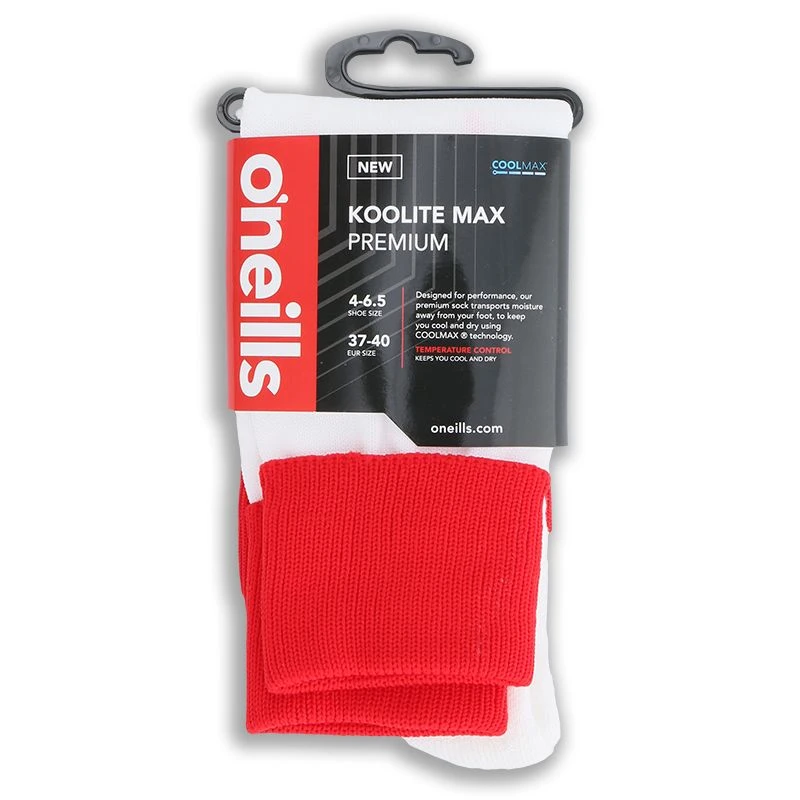 Koolite Max Premium Sports Socks Hoops Red / White 3 Koolite Max Premium Sports Socks Hoops Red / White - Image 3