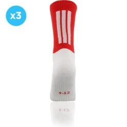 Koolite Max Grip Socks 3 Pack Red / White