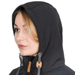 Trespass Women's Kristen Hooded Softshell Jacket Black -underwear Zone kristen fajkssn20003 blk m03