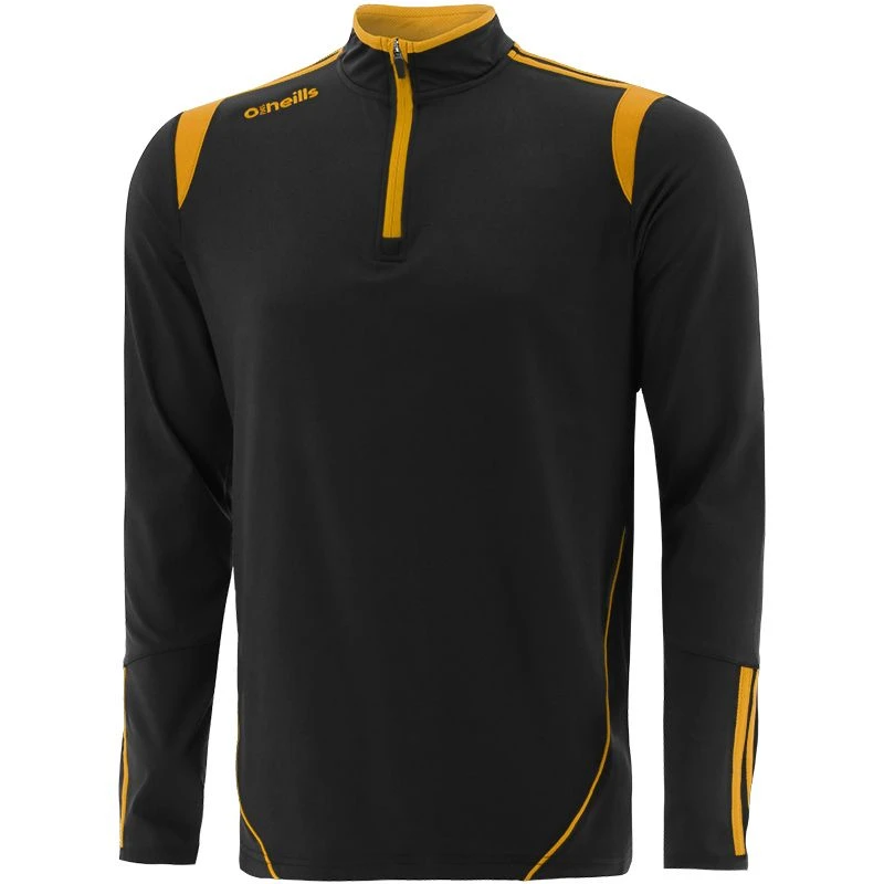 Men's Loxton Brushed Half Zip Top Black / Amber 2 Men's Loxton Brushed Half Zip Top Black / Amber - Image 2