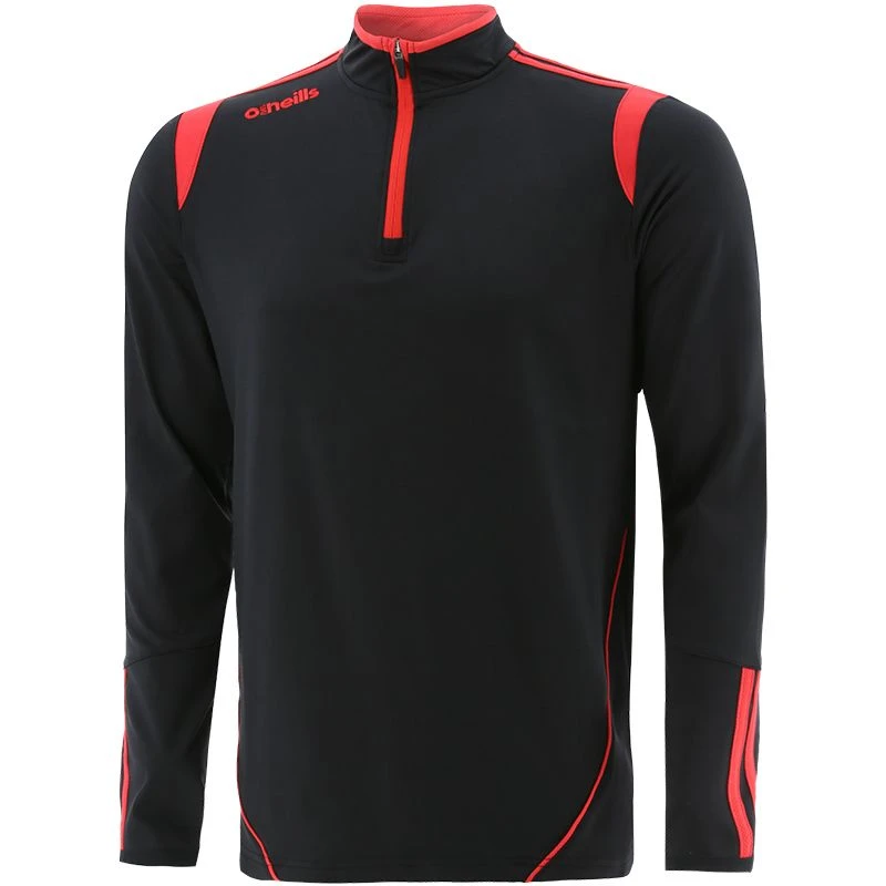 Men's Loxton Brushed Half Zip Top Black / Red 1 Men's Loxton Brushed Half Zip Top Black / Red