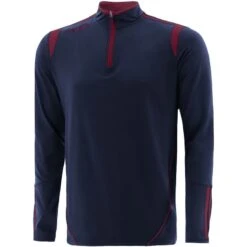 Men's Loxton Brushed Half Zip Top Marine / Maroon