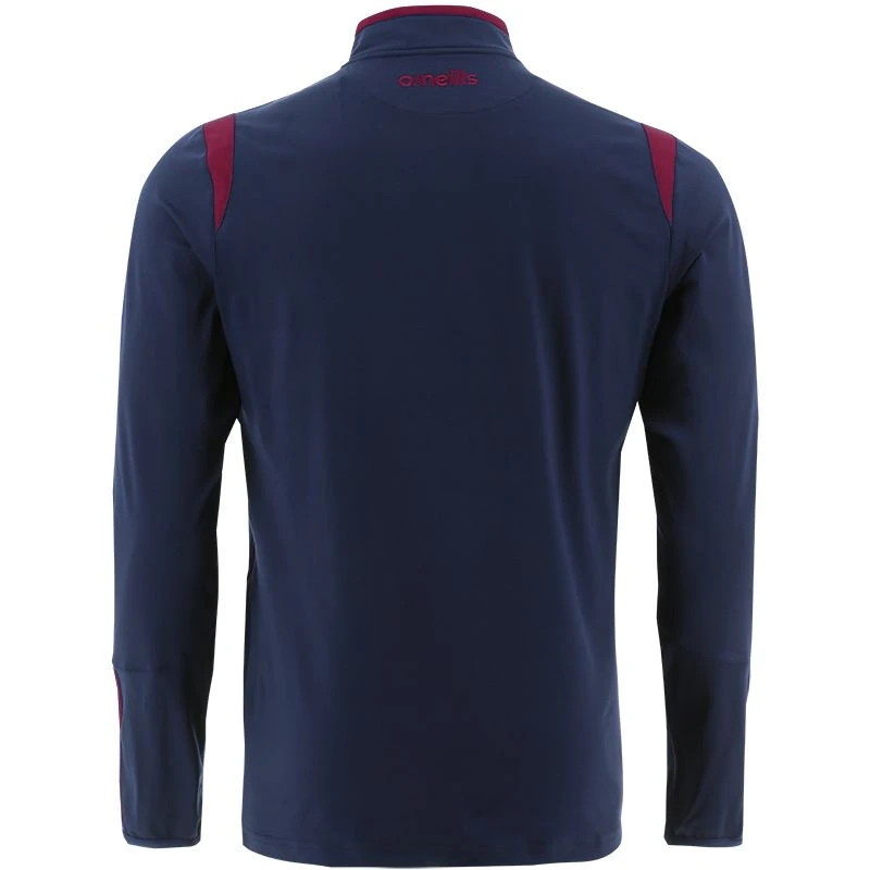 Men's Loxton Brushed Half Zip Top Marine / Maroon 2 Men's Loxton Brushed Half Zip Top Marine / Maroon - Image 2
