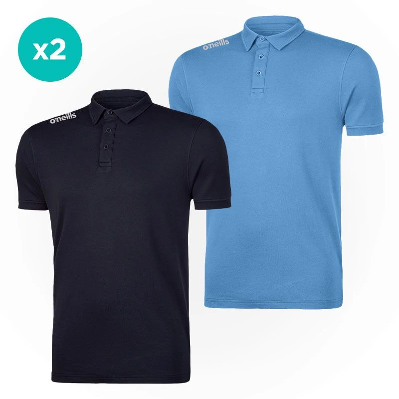 Men's Pima Cotton Polo Shirt 2 Pack Marine / Sky 1 Men's Pima Cotton Polo Shirt 2 Pack Marine / Sky