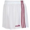 Kids' Mourne Shorts White / Maroon