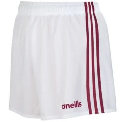 Women's Mourne Shorts White / Maroon -underwear Zone mourne gaelic shorts wht maroon 3s 1 1