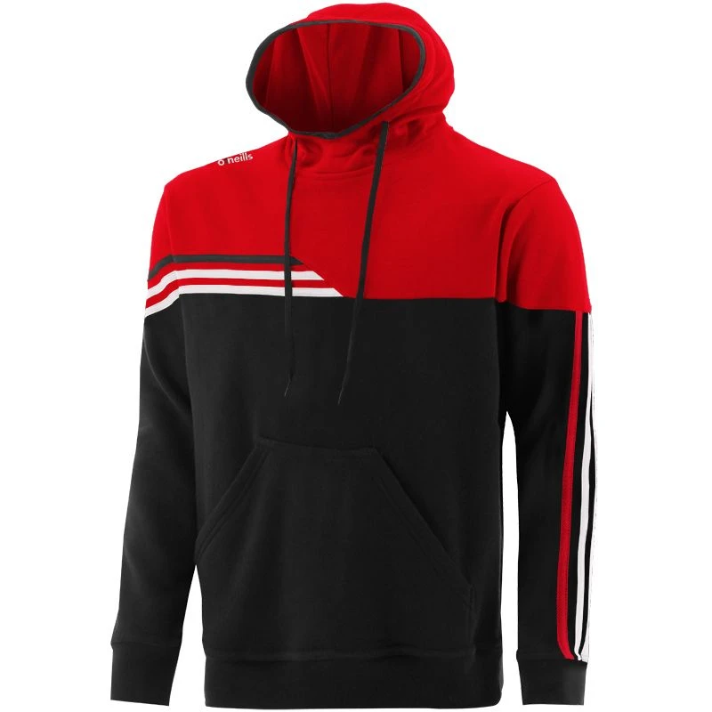 Men's Nevis Fleece Overhead Hoodie Black / Red / White 1 Men's Nevis Fleece Overhead Hoodie Black / Red / White