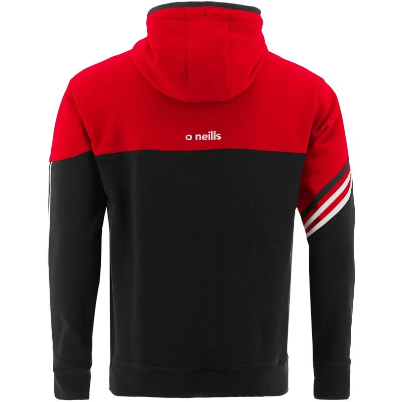 Men's Nevis Fleece Overhead Hoodie Black / Red / White 2 Men's Nevis Fleece Overhead Hoodie Black / Red / White - Image 2