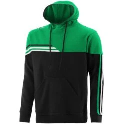 Men's Nevis Fleece Overhead Hoodie Black / Green / White