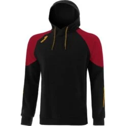 Men's Oslo Fleece Pullover Hoodie Black / Maroon / Amber