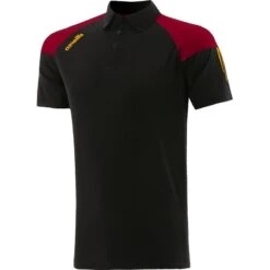 Men's Oslo Polo Shirt Black / Maroon / Amber