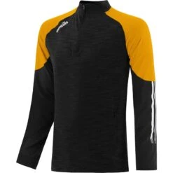 Men's Oslo Brushed Half Zip Top Black / Amber / White