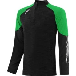 Men's Oslo Brushed Half Zip Top Black / Green / White