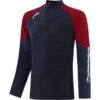 Men's Oslo Brushed Half Zip Top Marine / Maroon / White