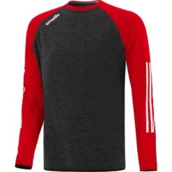 underwear Zone 18 Men's Osprey Brushed Crew Neck Sweatshirt Black / Red / White