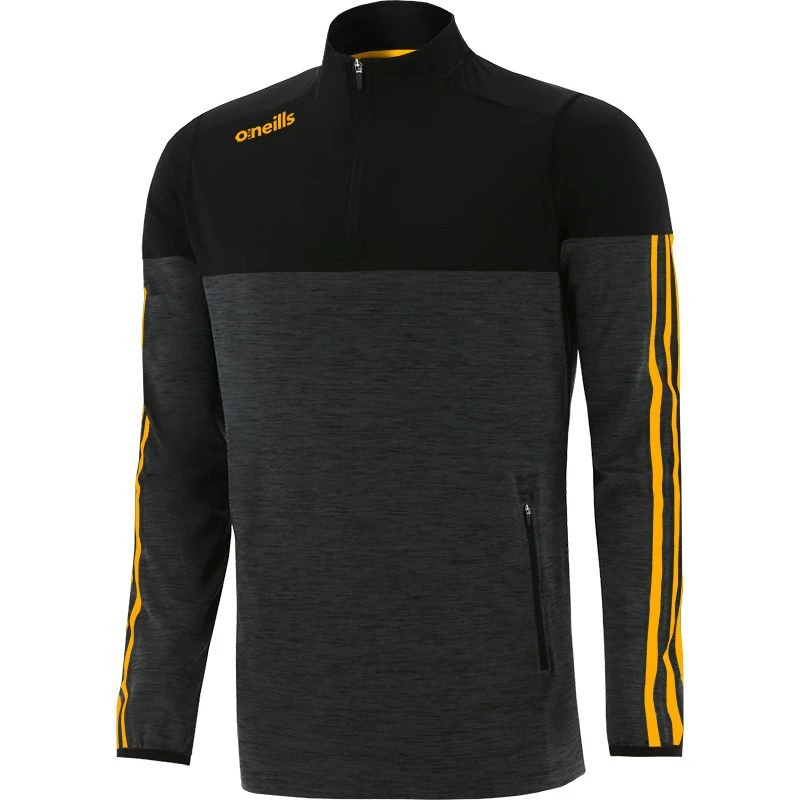 Men's Osprey Brushed Half Zip Top Black / Amber 1 Men's Osprey Brushed Half Zip Top Black / Amber