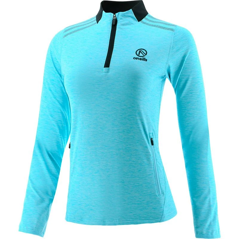 Women's Pluto Brushed Half Zip Top Blue / Dark Grey 3 Women's Pluto Brushed Half Zip Top Blue / Dark Grey - Image 3
