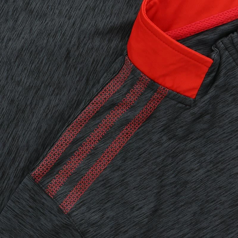 Men's Pluto Brushed Half Zip Top Black / Red 4 Men's Pluto Brushed Half Zip Top Black / Red - Image 4