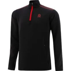 Kids' Pluto 2 Stripe Hybrid Half Zip Top Black / Red