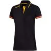 Women's Portugal Cotton Polo Shirt Black / Maroon / Amber