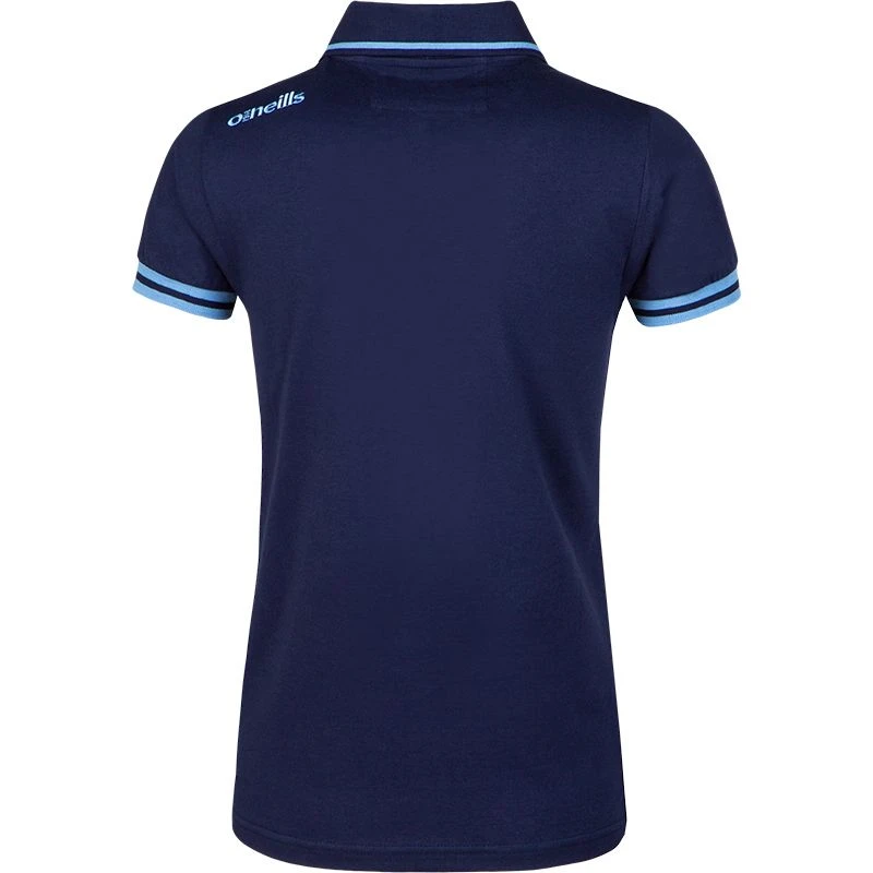 Women's Portugal Cotton Polo Shirt Marine / Sky 2 Women's Portugal Cotton Polo Shirt Marine / Sky - Image 2