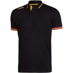 Men's Portugal Cotton Polo Shirt Black / Maroon / Amber