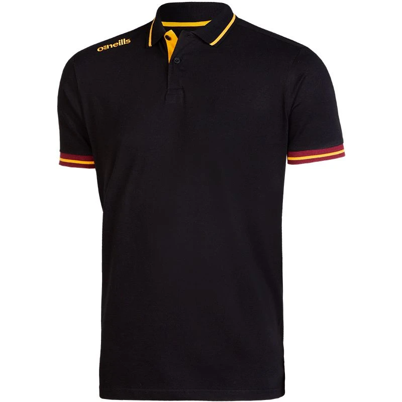 Men's Portugal Cotton Polo Shirt Black / Maroon / Amber 1 Men's Portugal Cotton Polo Shirt Black / Maroon / Amber