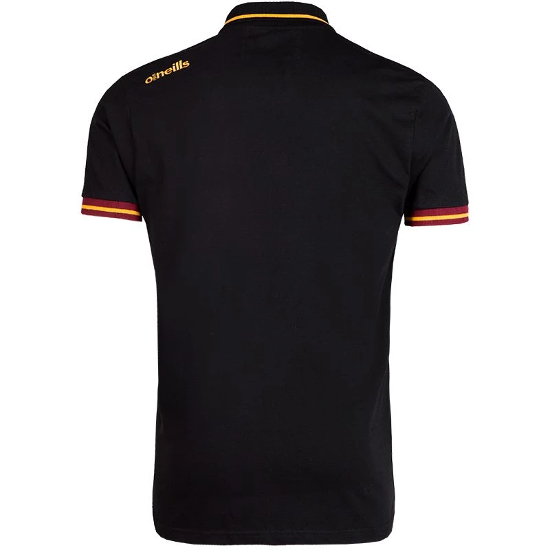 Men's Portugal Cotton Polo Shirt Black / Maroon / Amber 2 Men's Portugal Cotton Polo Shirt Black / Maroon / Amber - Image 2