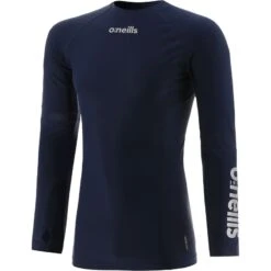 Men's Pro Body Base Layer Compression Long Sleeve Top Marine / Silver