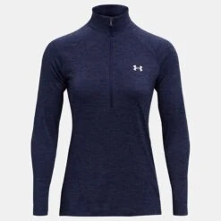 Under Armour Women's Tech™ Half Zip Twist Midnight Navy / Cadet / Metallic Silver -underwear Zone ps1320128 410 hf