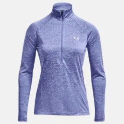 Under Armour Women's Tech™ Half Zip Twist Chestnut Baja Blue / White / Metallic Silver 9 Under Armour Women's Tech™ Half Zip Twist Chestnut Baja Blue / White / Metallic Silver -underwear Zone ps1320128 495 hf