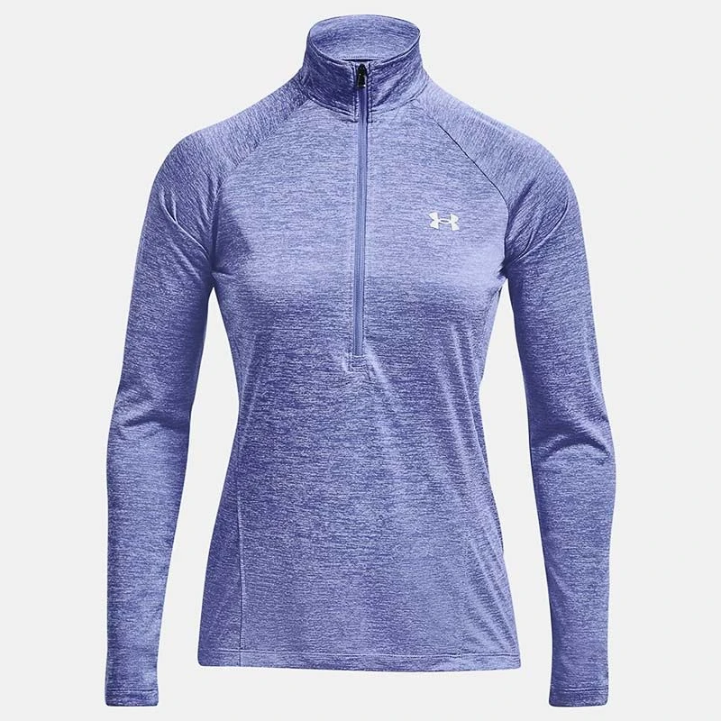 Under Armour Women's Tech™ Half Zip Twist Chestnut Baja Blue / White / Metallic Silver 4 Under Armour Women's Tech™ Half Zip Twist Chestnut Baja Blue / White / Metallic Silver - Image 4