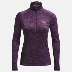 Under Armour Women's UA Tech™ Twist ½ Zip Tux Purple / Retro Purple / Metallic Silver 8 Under Armour Women's UA Tech™ Twist ½ Zip Tux Purple / Retro Purple / Metallic Silver -underwear Zone ps1320128 541 hf