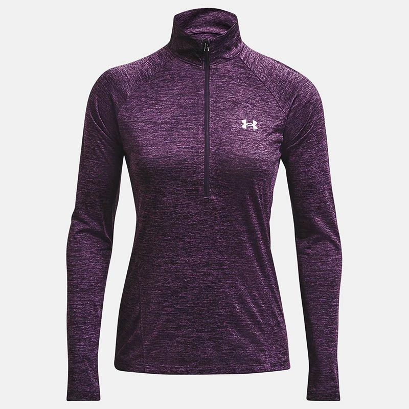 Under Armour Women's UA Tech™ Twist ½ Zip Tux Purple / Retro Purple / Metallic Silver 3 Under Armour Women's UA Tech™ Twist ½ Zip Tux Purple / Retro Purple / Metallic Silver - Image 3