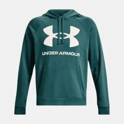 Under Armour Men's UA Rival Fleece Big Logo Hoodie Coastal Teal / Onyx White 10 Under Armour Men's UA Rival Fleece Big Logo Hoodie Coastal Teal / Onyx White -underwear Zone ps1357093 722 hf
