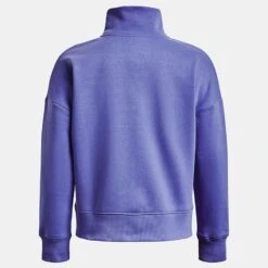 Under Armour Women's UA Rival Fleece Half Zip Baja Blue / White -underwear Zone ps1373030 495 hb