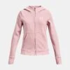 Under Armour Kids' UA Rival Fleece Full-Zip Hoodie Prime Pink / White